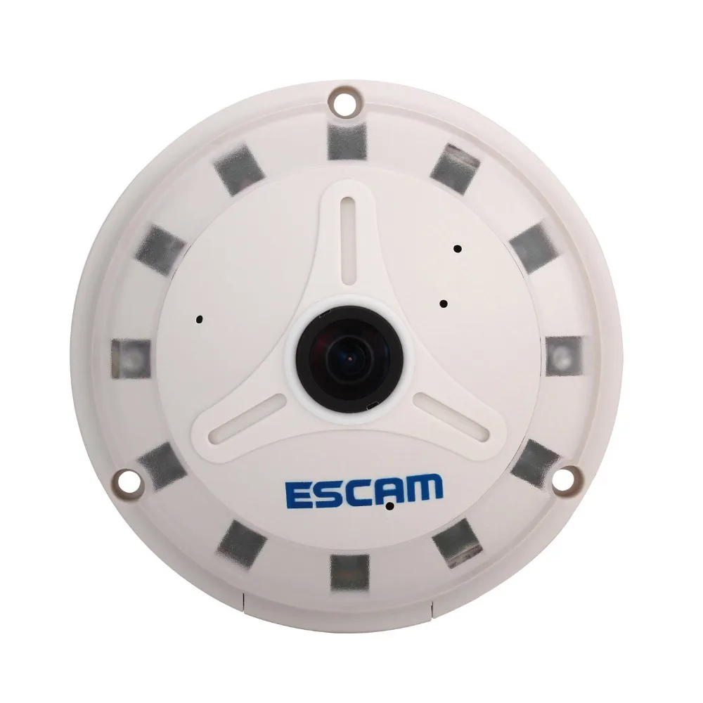 

IP Camera Mini WiFi IP Camera ESCAM Fish Eye QP130 P2P Cloud IP Surveillance Security Camera 1.3 Megapixel Support ONVIF 2.0