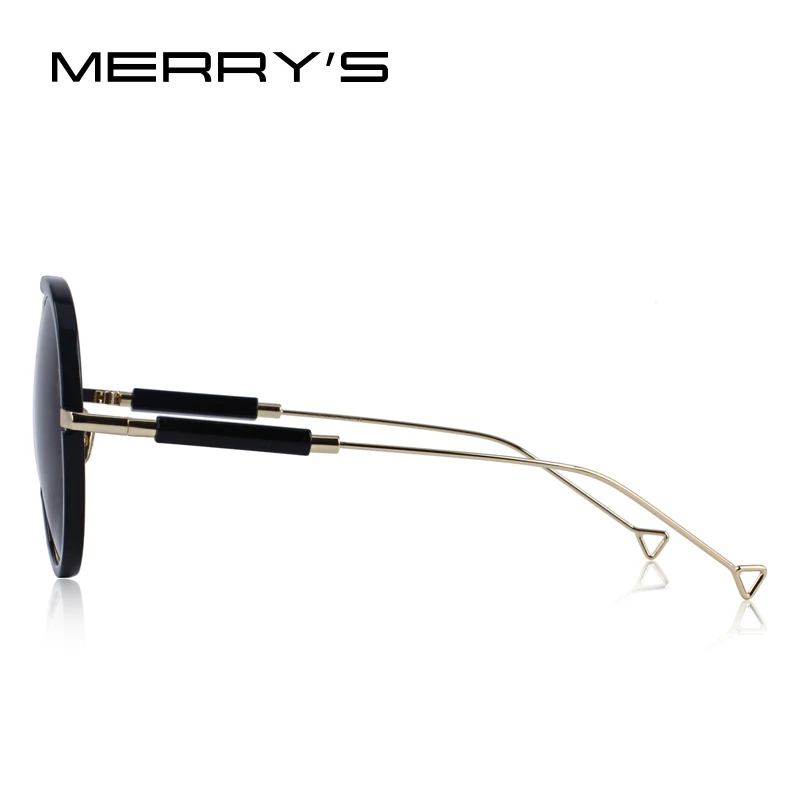 Billige MERRYS DESIGN Frauen Mode Runde Sonnenbrille Twin Balken Rahmen Sonnenbrille Metall Tempel 100% UV Schutz S6301