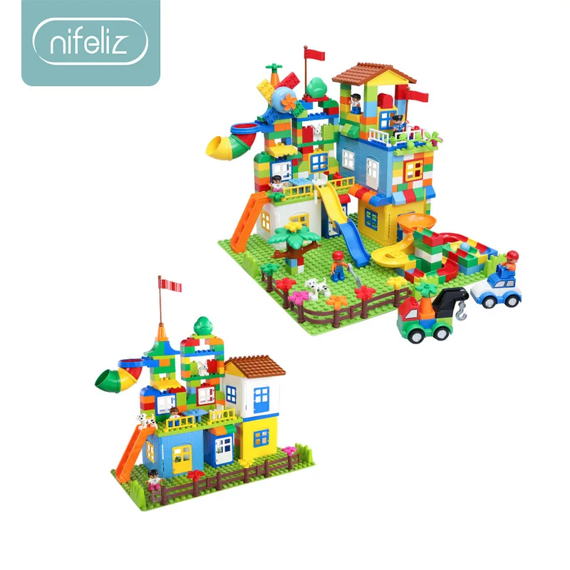 

242pcs Marble Run Building Blocks ABS Amusement Park Maze Educational Toys for Children Compatible Legoed Duploed Bricks