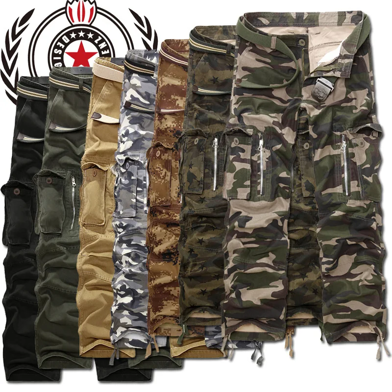  Military Cargo Pants Men Camouflage Tactical Casual Cotton Casual Trousers Men Pantalon Hombre