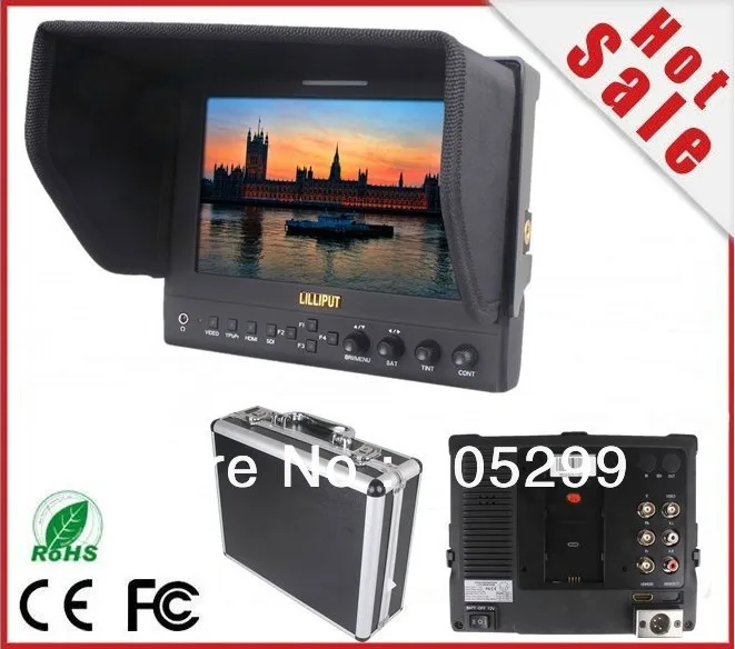 Lilliput 663/O 1280*800 DSLR на камеру HD полевой монитор HDMI in& out ips панель и алюминиевый чехол и Батарейная пластина DHL