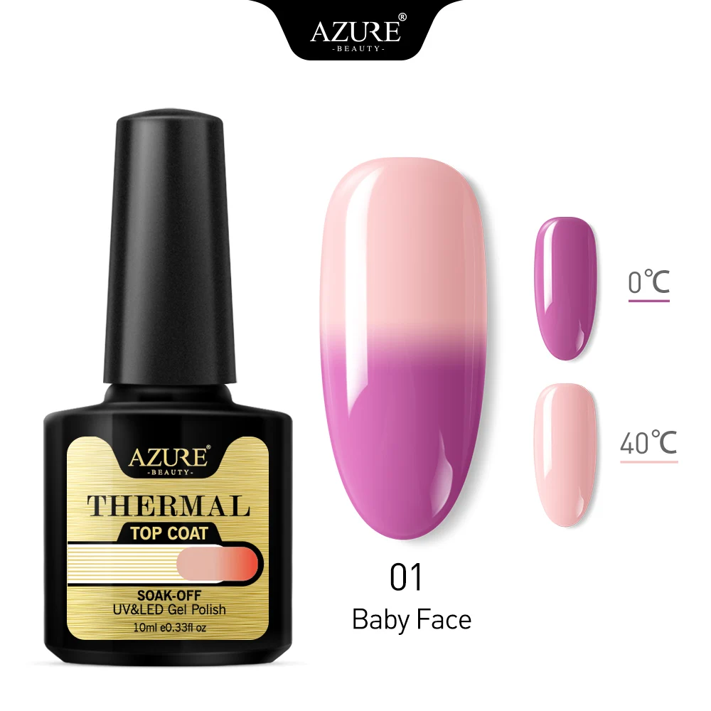 Azure Beauty Хамелеон термо светодиодный Гель лак для ногтей температура