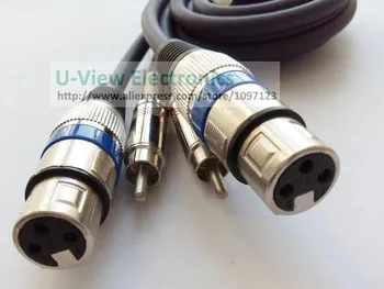 

NCHTEK 2M Pure Copper TWO Microphone XLR 3Pin Female Speaker Jack to TWO RCA Male Plug Audio Connector Cable/Free Shipping/1PCS