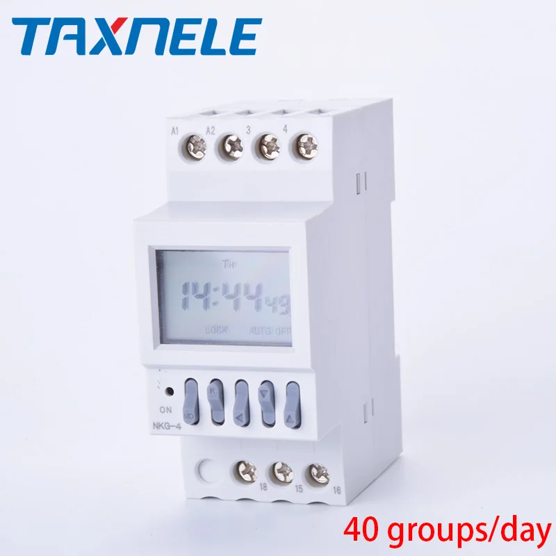 

Din Rail Timer Intelligent Microcomputer Auto Bell Ring Timer Controller Time Switch School Bell 220V NKG-4 40 groups/day