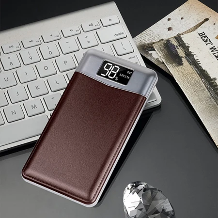20000 мАч, универсальный внешний аккумулятор для телефона, внешний аккумулятор, двойной USB 2.1A, быстрое зарядное устройство, зарядное устройство для путешествий, внешний аккумулятор для iphone - Цвет: brown