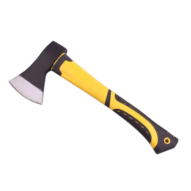 

Life Saving Axe Outdoor Survival Camping TPR Handle Yellow and Black Color Carbon Steel Splitting 600g Weight Wood Hand Tools