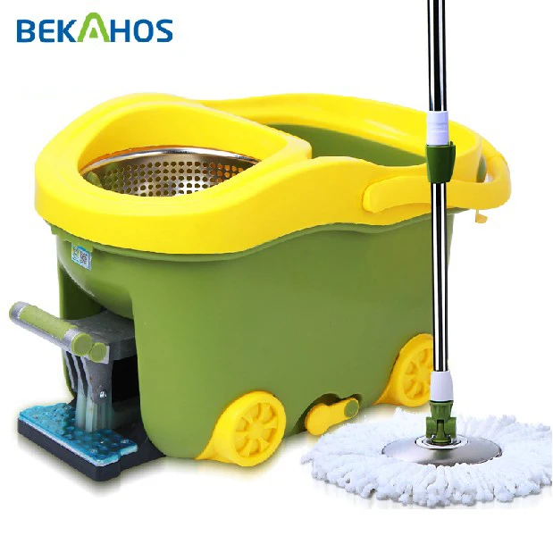 2014 New Magic Spin Mop Bucket Metal Foot Pedal Rotate 360 with 6 heads