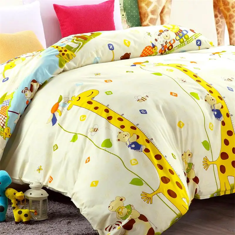 100 cotton Bedding set cartoon Printing giraffe bedclothes Baby