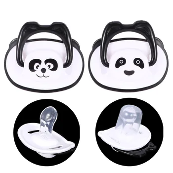 

Cute Panda Nipple Dummy Pacifier Baby Food Grade PP Silicone Soother Toddler Orthodontic Nipples with Ring Teether Baby Pacifier