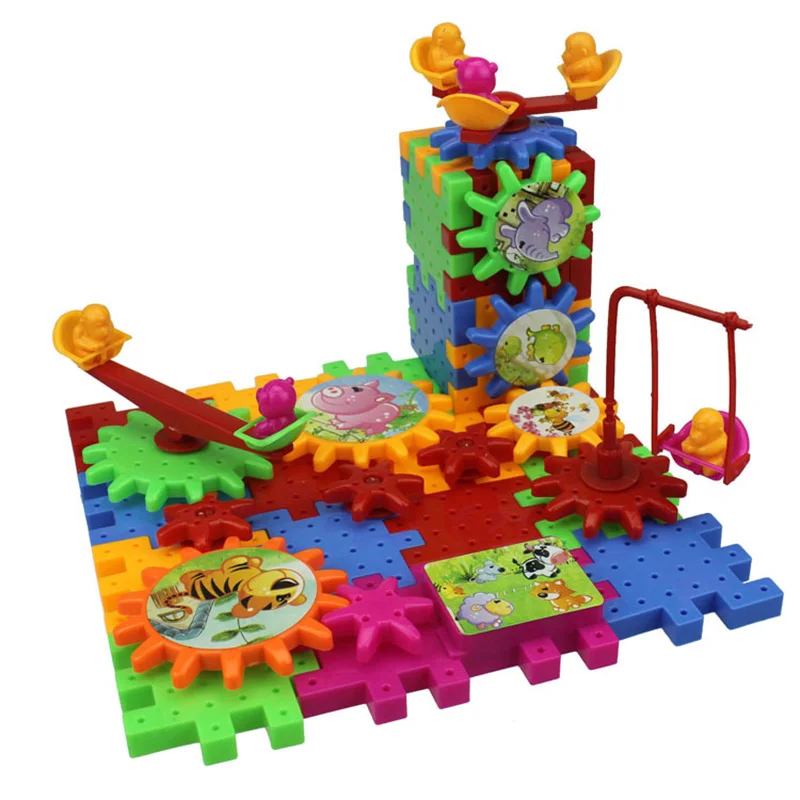 2017 New 81pcs DIY Electric Blocks Bricks Mechanical Gears Building