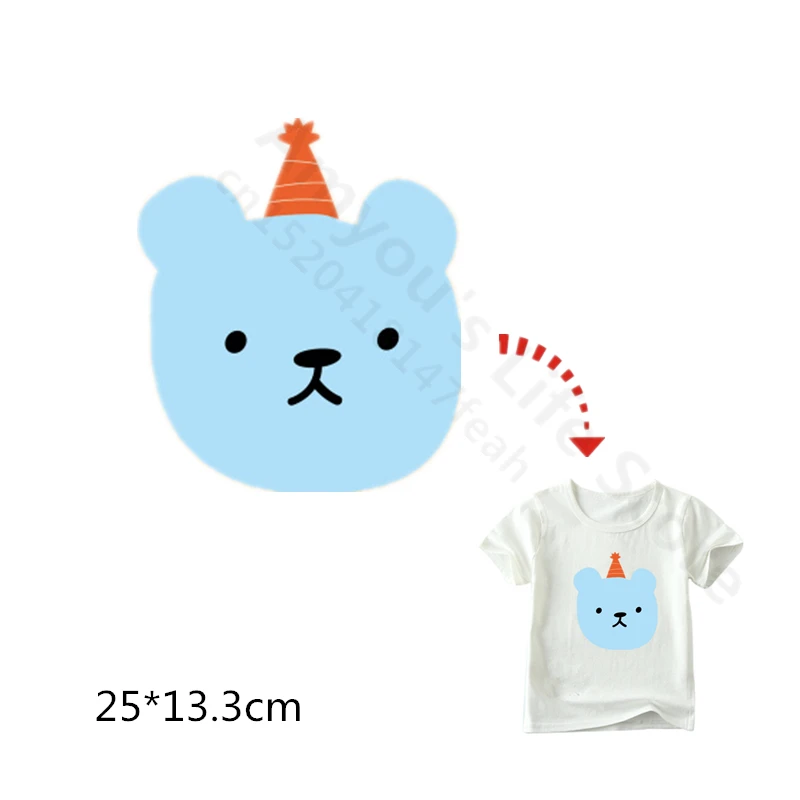 Наклейка с изображением мишки смайлика для девушек и мальчиков|iron on|sticker for clothingiron