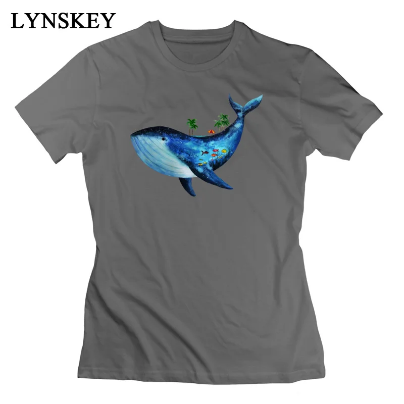 LYNSKEY T Shirt Short Sleeve Funny Coupons Summer whale Round Collar All Cotton Womens Summer/Fall Tops Shirt Funny Tee-Shirt white