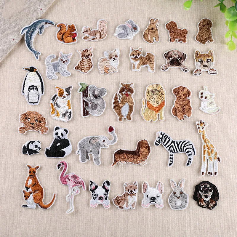 

1Pcs Animal Heat Transfers Iron On Sew On Patches for Clothing DIY Clothes Stickers Decorative Applique Embroidery Patch 47224