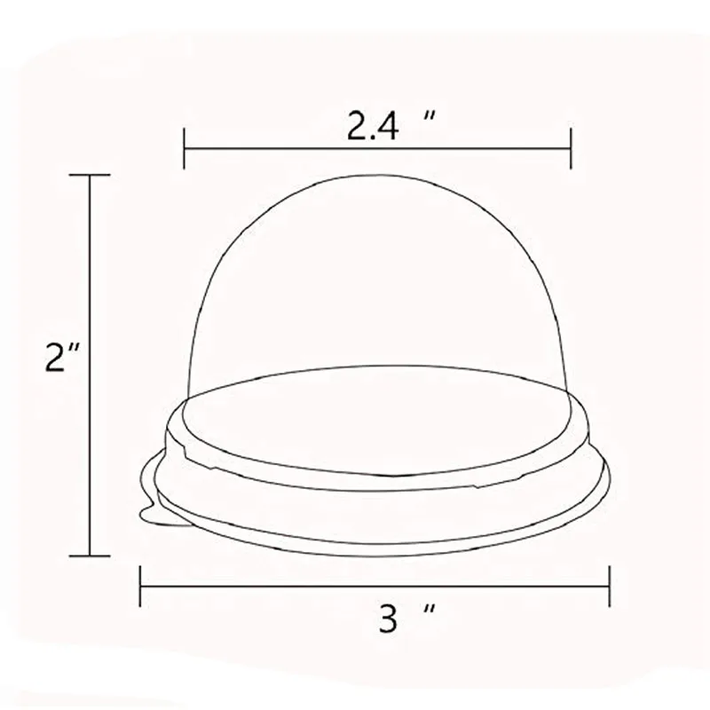 100 шт прозрачная пластиковая мини-коробка для торта для свадебной вечеринки, Упаковка подарков на день рождения, коробка для кексов, кондитерских конфет, печенья, Купольные коробки