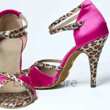 Новые розовые зеленые леопардовые туфли с открытым носком для сальсы, латинских танцев, бальных танцев, сальсы, латинских Танго, Бачата, танцевальные туфли на заказ, цвет DS231