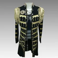 Мужской костюм бар мужской властный сценический костюм певица костюмы Ночной показ Мужской рок DS Производительность костюм мужской длинный костюм