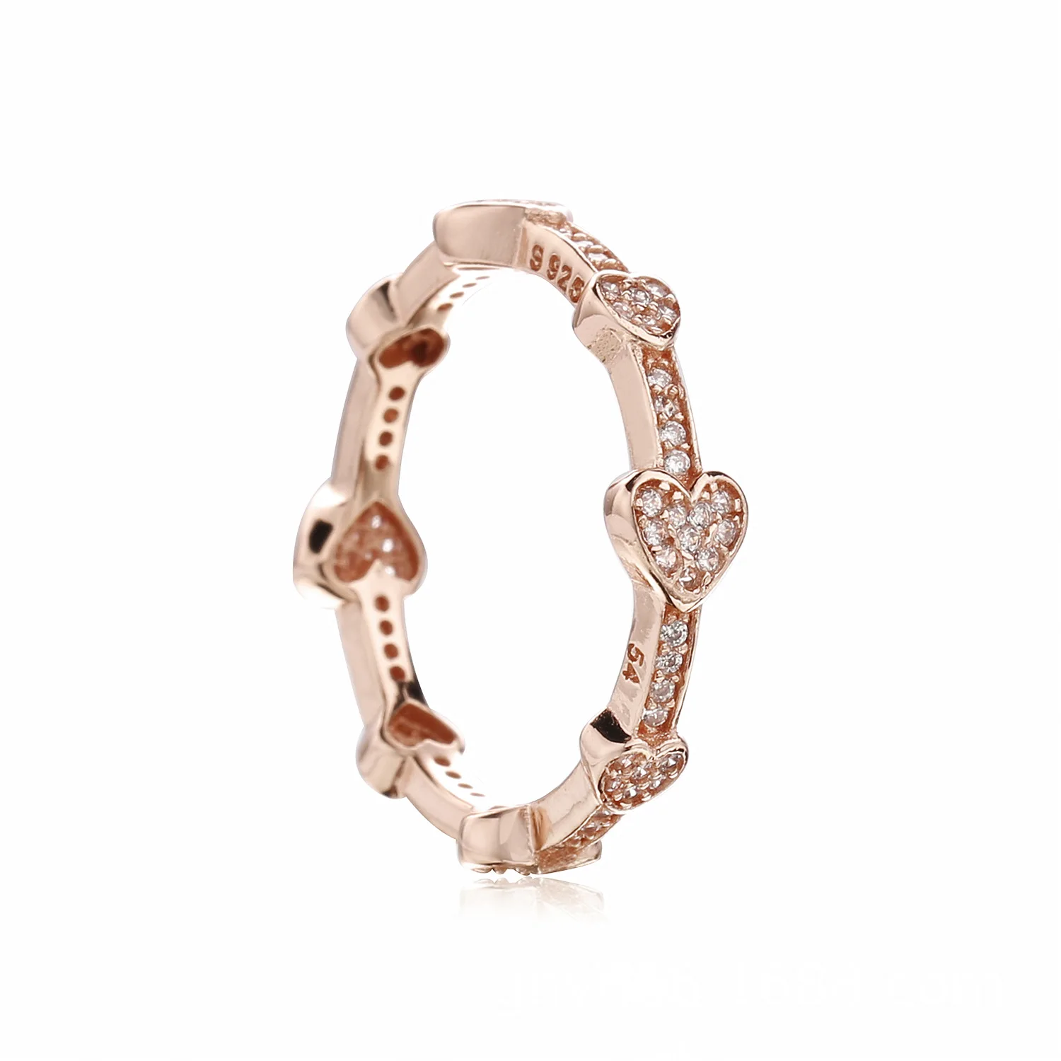 

2018 Autumn 925 Sterling Silver Original Rose Alluring Hearts Europe Ring With Clear CZ For Women Bead Charm Gift DIY Jewelry