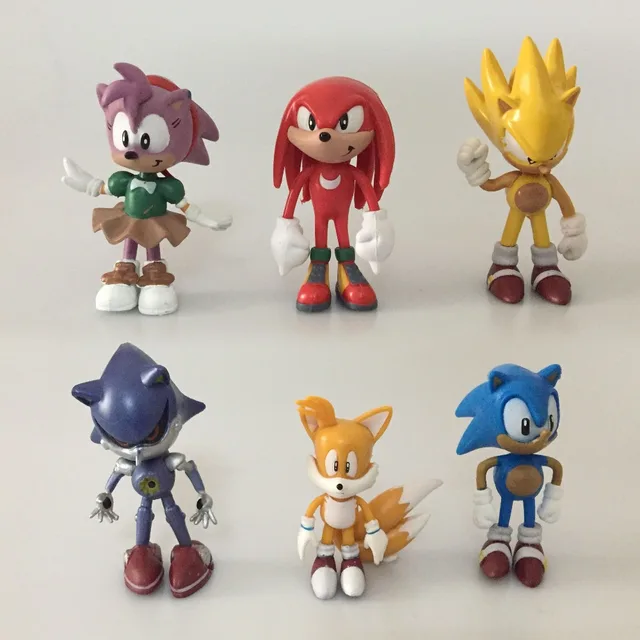 6pcs set 7cm sonic