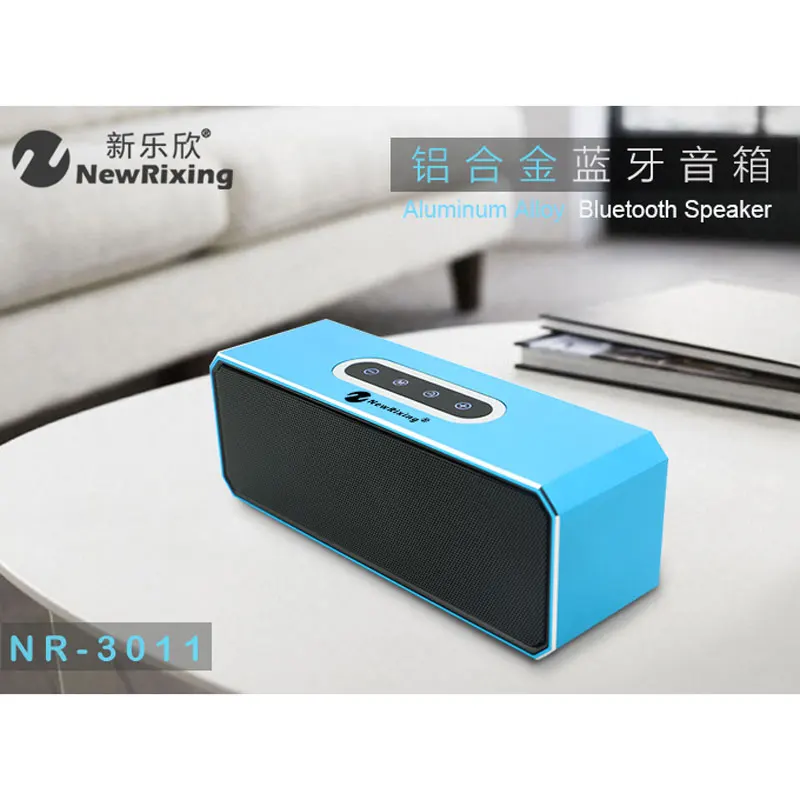 NewRixing высококачественный bluetooth-динамик из алюминиевого сплава TF USB FM радио динамик бас звук сабвуфер стерео Hifi кнопка с светильник