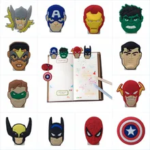 12 шт. закладки с героями мультфильма «мстители» для детей, зажимы для бумаги, школьные канцелярские принадлежности, USB зажимы для телефонов, подарок