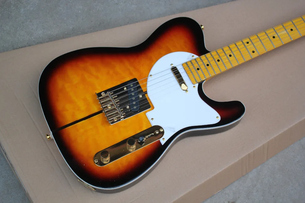 

Free Shipping TL Sunburst Custom Shop TUFF DOG TEL Signature Electric Guitar Golden Hardware