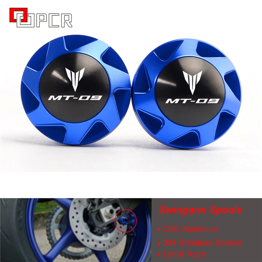 

Free Shipping For Yamaha MT09 MT 09 2014-2018 2019 New Swingarm Slider Spools Stands Screw With LOGO MT-09