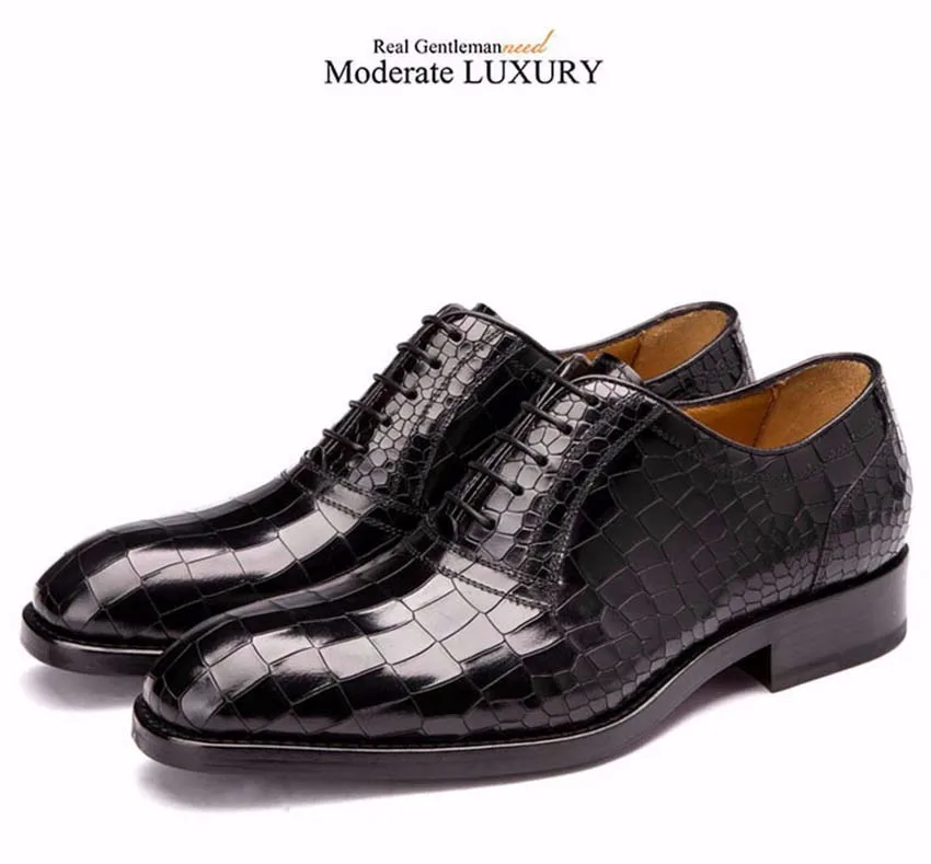 GRIMENTIN мода custom мужские туфли ручной работы из натуральной кожи подошва Роскошные Крокодил свадебные туфли мужские туфли на плоской подошве для бизнеса G14