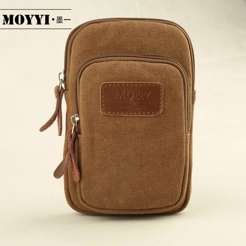 MOYYI الرجال الصلبة حقيبة قماشية للخصر الأزياء Crossbody حقيبة كتف الصدر حزمة بولسا الغمد زيبر الصلبة