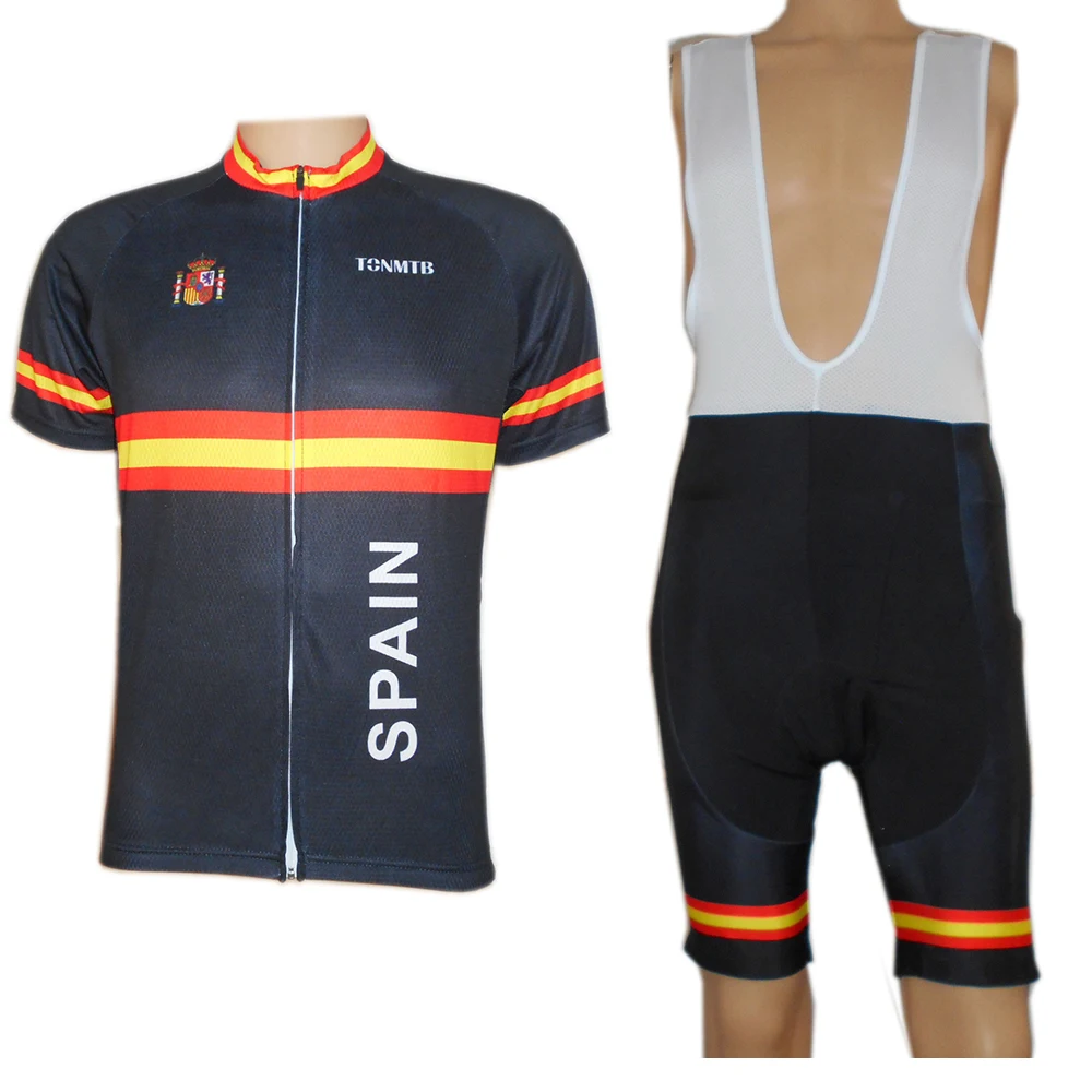 

Promotion Spain design biking jersey maillot ciclismo mesh jacquardmaterial sport cycling apparel cullot 9D gel pad back pockets
