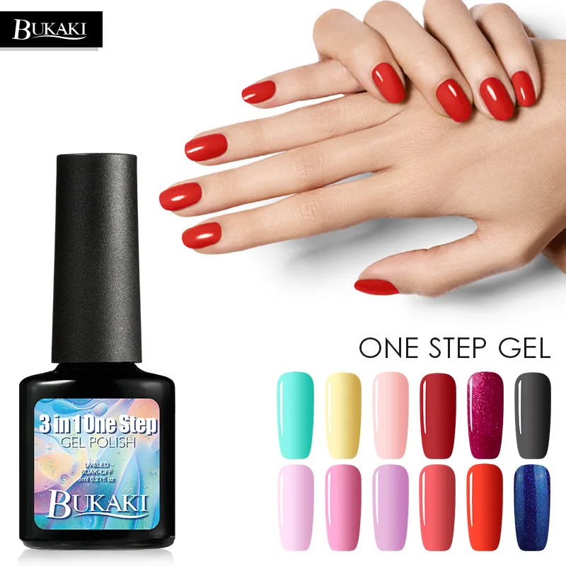 

BUKAKI Gel Polish Set Manicure Semi Permanente Vernis Top Coat UV LED Gel Varnish Soak Off Nail Art Gel Lak