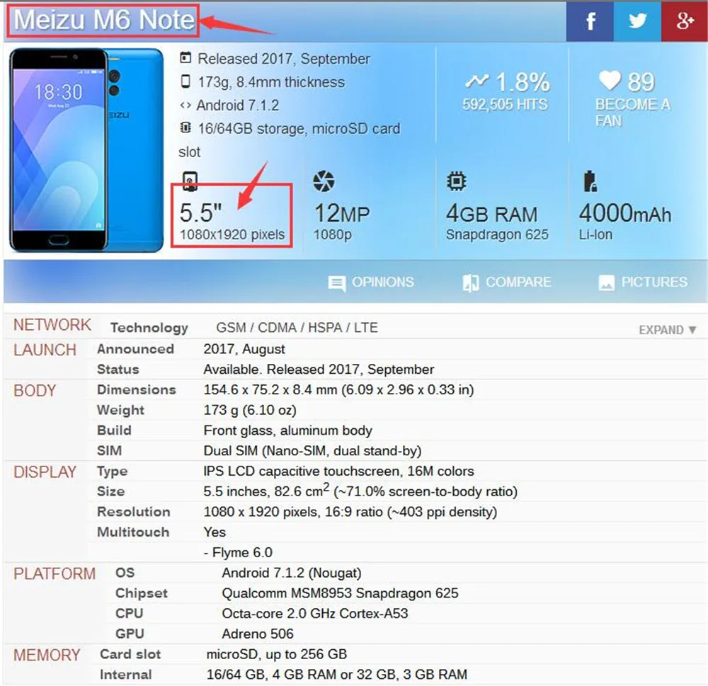 meizu M6 NOTE 