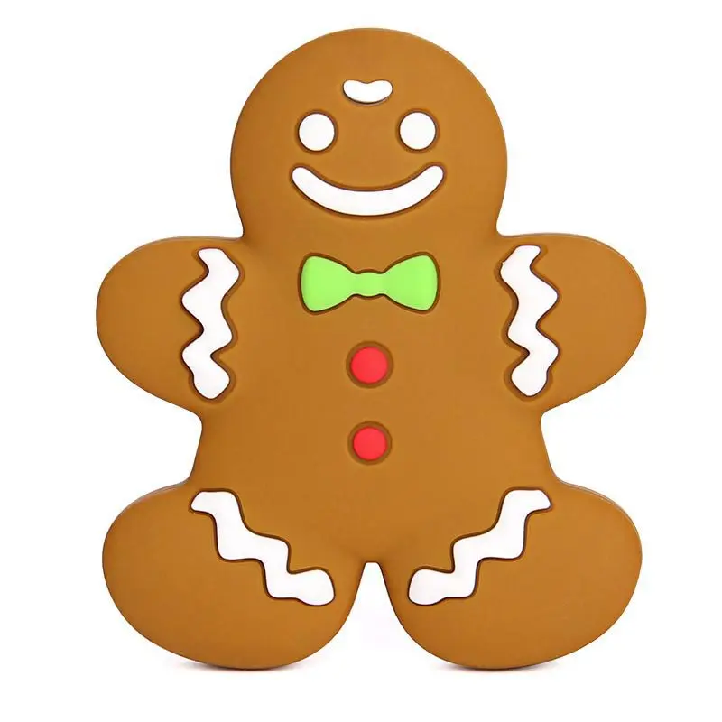 

Baby Teething Chew Toys BPA Free Safe Silicone Villain Teether 10pcs Gingerbread Man Silicone Pendants DIY Crafts Baby Teether