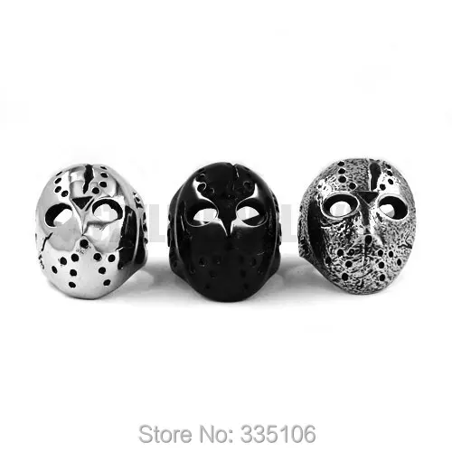 Wholesale Halloween Jason Mask Ring Stainless Steel Jewelry Silver
