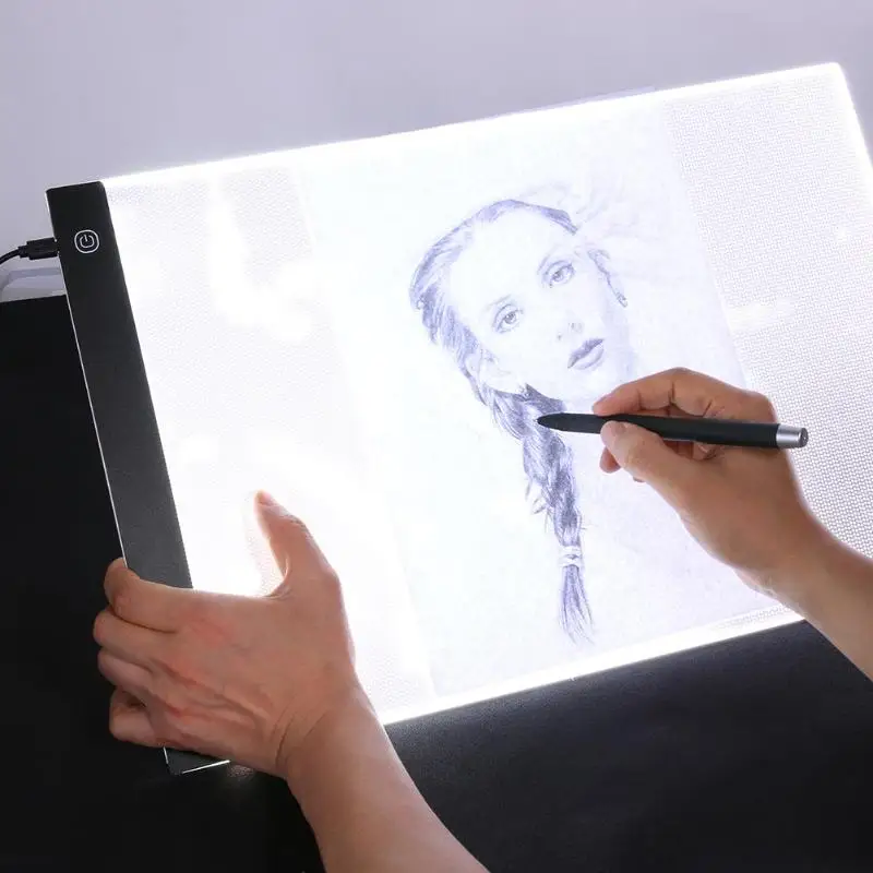 A3 светодиодный цифровой Планшеты графиком Фотофон из тонкой художественной Трафаретный Рисунок световая панель-бокс копировальный стол коврик светодиодный написания картины доска-планшет