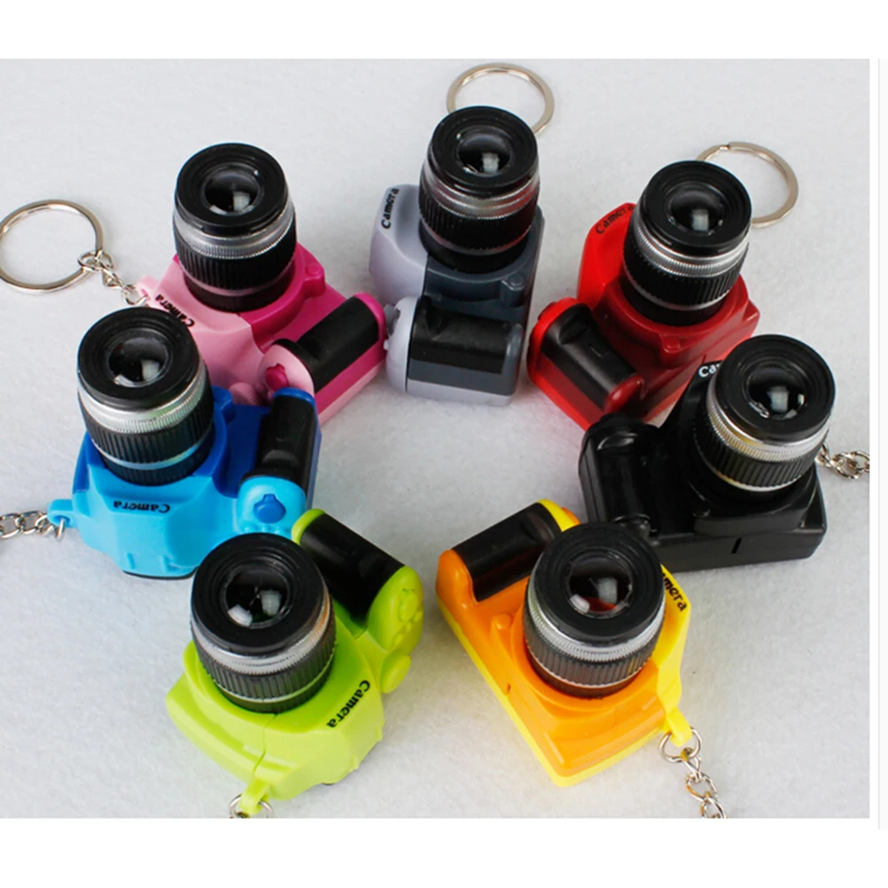 Светодиодный брелок для ключей с камерой s, игрушки, звуковая светящаяся кукла-подвеска, подарки, камера s светильник, игрушки для ключей, камера 1 шт
