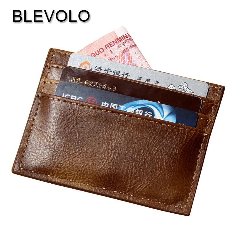 

BLEVOLO Square Purse Men Small Card Holders Mini Wallet Driving License Case Lady Leather Bank Card Covers Coin Cards Pocket