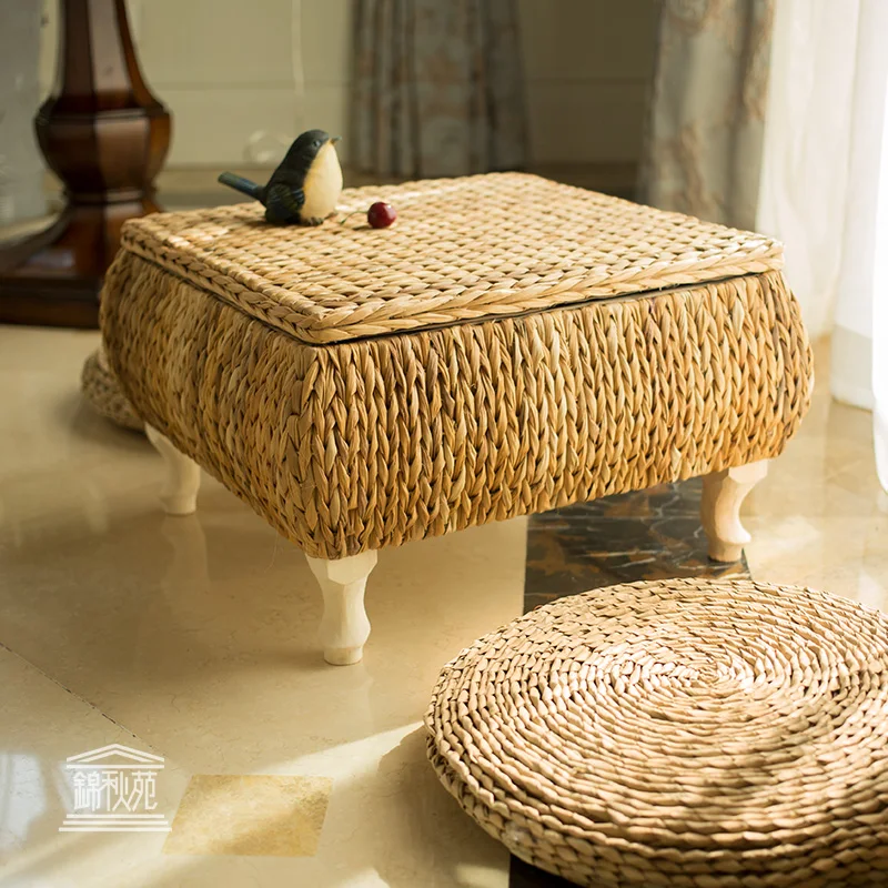 

There is a very simple storage and found rattan table tatami floor balcony window table large-sized apartment