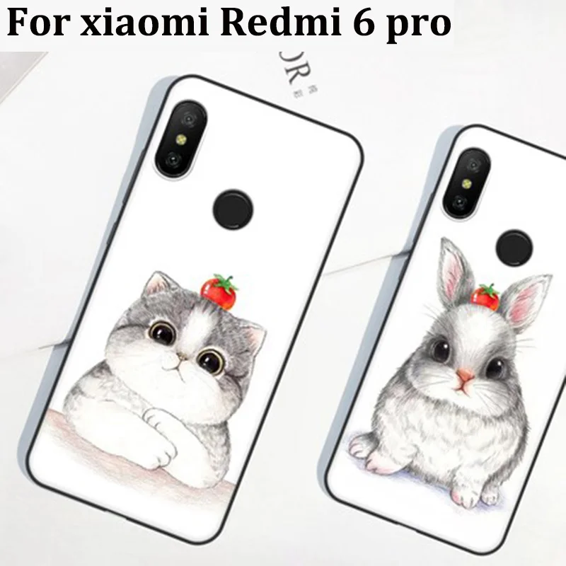 2 шт. чехол для xiaomi Redmi 6pro мягкие чехлы 6 pro Ретро с мультипликационным принтом Redmi6