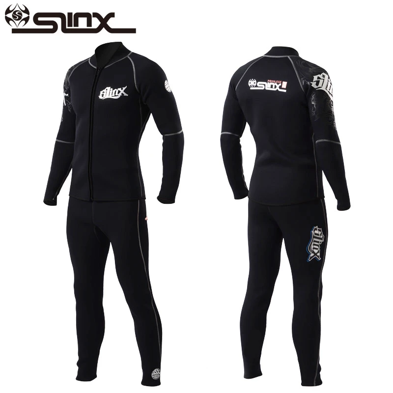 Slinx 3mm Men Women Flocking Scuba Diving Wetsuit Neoprene Winter Fleece Lining Snorkeling Diving Spearfishing Jackets & Pants