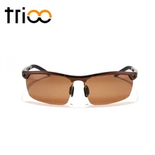 TRIOO золотисто-коричневые солнцезащитные очки для мужчин ночного вождения с антибликовым покрытием Oculos модные очки аксессуары поляризованные солнцезащитные очки для мужчин