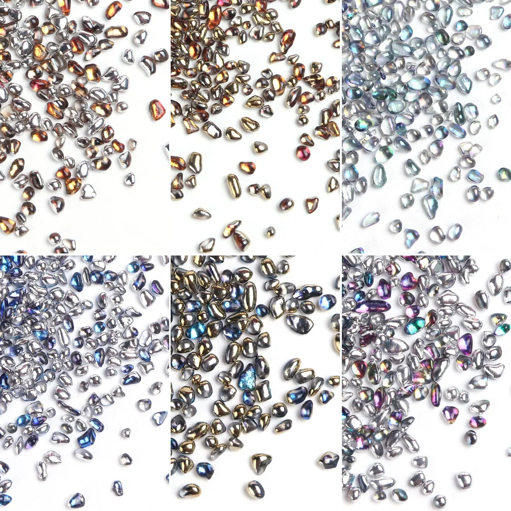 1 صندوق مختلط اللون الحرباء مسمار الحجارة حجر الراين سحر الكافيار صغيرة غير النظامية الخرز 3D مسمار الفن زينة اكسسوارات JI958