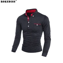 Hot Sale Men Tops Tees New Brand Tops Fashion V Neck Polo Shirts Male Slim Autumn Pure Color Clothes Men’s Clothing