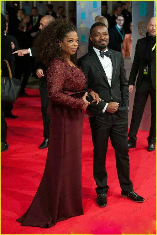 Celebrity Plus Size Mother Of The Bride Dresses Inspired By Oprah Winfrey 2014 Long Sleeve Evening Gowns A Line Sweep Train Formal Dress