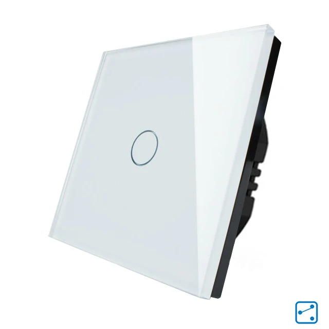 

Smart Home EU Standard 1 Gang 2 Way Light Wall Touch Switch Crystal Glass Panel Waterproof and Fireproof