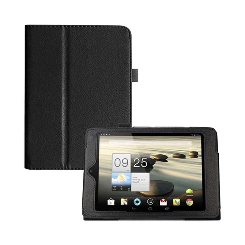 

Folding Folio Leather Case Cover Stand for Acer Iconia A1 A1-810 7.9" Tablet (Black)