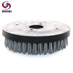 RIJILEI 8Ich Steel Round Antique Abrasive Brush Steel Antique Polishing Wheel Round Cleaning Brushes For Granite YG09B