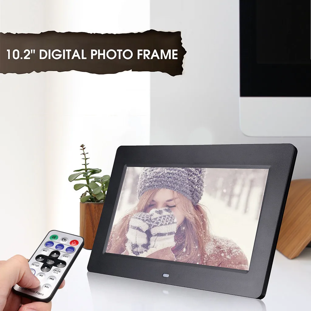 Цифровая фоторамка 10,2 дюймов HD TFT lcd Тонкий будильник MP4 с пультом дистанционного управления белый высокое качество