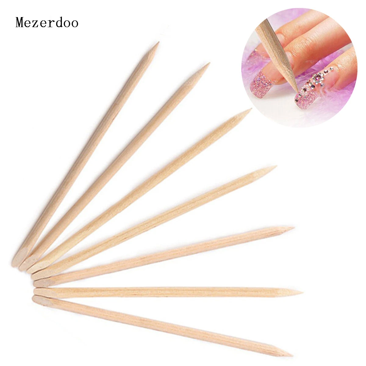 

100pcs/Pack Nail Art Manicure Tools Orange Wood Sticks Cuticle Pusher Remover for Pedicure Manicures Care 7.5mm