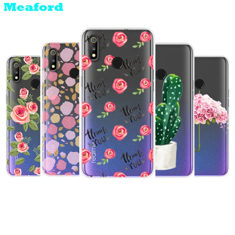 

For OPPO Realme 3 Case Realme 3 Case Cover Cactus Flower Soft TPU Back Cover For OPPO Realme 3 Realme3 Real Me 3 Phone Case Capa
