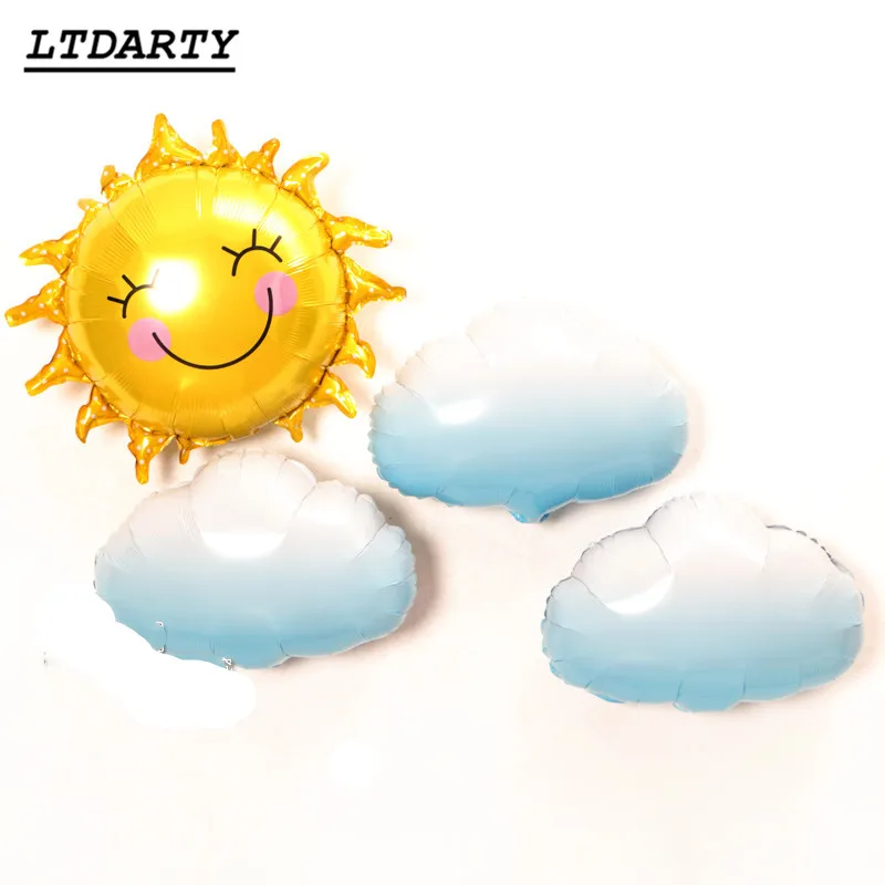 

1pcs cartoon rainbow smile blue cloud sun foil balloon kids gifts toys for wedding happy birthday party decor baby shower